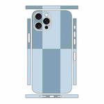 For iPhone 14 Pro Color Matching All-inclusive PET Phone Decal Adhesive Sticker(Dark Light Blue)