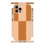 For iPhone 15 Pro Color Matching All-inclusive PET Phone Decal Adhesive Sticker(Pink Brown)