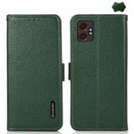 For Samsung Galaxy XCover7 Pro KHAZNEH Side-Magnetic Litchi Genuine Leather RFID Phone Case(Green)