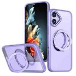 For iPhone 16 Plus Wing Series MagSafe Magnetic Ring Holder Phone Case(Light Purple)