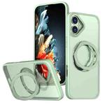 For iPhone 16 Wing Series MagSafe Magnetic Ring Holder Phone Case(Avocado Green)