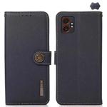 For Samsung Galaxy XCover7 Pro KHAZNEH Custer Genuine Leather RFID Phone Case(Blue)