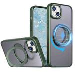 For iPhone 15 Plus Wing Series MagSafe Magnetic Ring Holder Phone Case(Green)