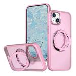 For iPhone 15 Plus Wing Series MagSafe Magnetic Ring Holder Phone Case(Pink)