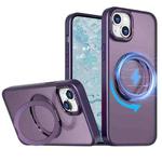 For iPhone 15 Plus Wing Series MagSafe Magnetic Ring Holder Phone Case(Dark Purple)