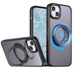 For iPhone 15 Wing Series MagSafe Magnetic Ring Holder Phone Case(Black)