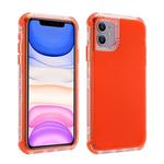 For iPhone 12 / 12 Pro 3 In 1 Dreamland PC + TPU Solid Color Transparent Border Protective Case(Orange)