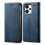 For Redmi Note 13 Pro+ Denim Texture Casual Style Horizontal Flip Leather Case(Blue)