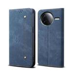 For Redmi K80 Pro Denim Texture Casual Style Horizontal Flip Leather Case(Blue)