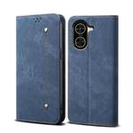For Redmi A5 4G 171.7mm / Poco C71 Denim Texture Casual Style Horizontal Flip Leather Case(Blue)