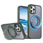 For iPhone 12 Pro Max Wing Series MagSafe Magnetic Ring Holder Phone Case(Green)