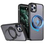 For iPhone 11 Pro Wing Series MagSafe Magnetic Ring Holder Phone Case(Black)