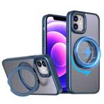 For iPhone 11 Wing Series MagSafe Magnetic Ring Holder Phone Case(Blue)