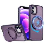 For iPhone 11 Wing Series MagSafe Magnetic Ring Holder Phone Case(Dark Purple)