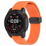 For Garmin Fenix 7X Magnetic Folding Black Buckle Silicone Watch Band(Orange)