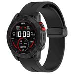 For Garmin Fenix 7X Magnetic Folding Black Buckle Silicone Watch Band(Black)