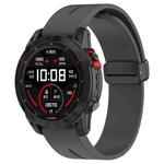 For Garmin Fenix 7 Magnetic Folding Black Buckle Silicone Watch Band(Grey)