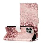 For iPhone 16 Pro Max Colored Drawing Marble Pattern Leather Phone Case(Rose Gold)