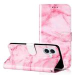 For iPhone 16 Colored Drawing Marble Pattern Leather Phone Case(Pink Marble)