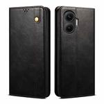 For Redmi Turbo 4 Pro Oil Wax Crazy Horse Texture Leather Phone Case(Black)