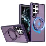 For Samsung Galaxy S23 Ultra 5G Wing Series MagSafe Magnetic Ring Holder Phone Case(Dark Purple)