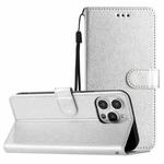 For iPhone 16 Pro Max Silk Texture Horizontal Flip Leather Phone Case(Silver)