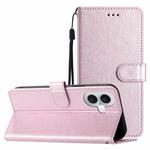 For iPhone 16 Plus Silk Texture Horizontal Flip Leather Phone Case(Rose Pink)