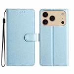 For iPhone 17 Pro Max Silk Texture Horizontal Flip Leather Phone Case(Light Blue)