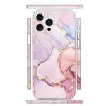 For iPhone 15 Pro Max All-inclusive PET Phone Decal Adhesive Sticker(Pink Purple Marble)