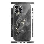 For iPhone 15 Pro Max All-inclusive PET Phone Decal Adhesive Sticker(Black Gold Marble)