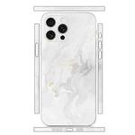 For iPhone 15 Pro All-inclusive PET Phone Decal Adhesive Sticker(White Marble)