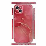 For iPhone 15 Plus All-inclusive PET Phone Decal Adhesive Sticker(Red Marble)