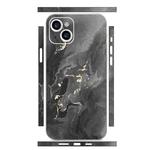 For iPhone 15 Plus All-inclusive PET Phone Decal Adhesive Sticker(Black Gold Marble)