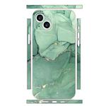 For iPhone 15 Plus All-inclusive PET Phone Decal Adhesive Sticker(Green Marble)