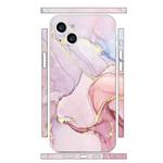 For iPhone 15 All-inclusive PET Phone Decal Adhesive Sticker(Pink Purple Marble)