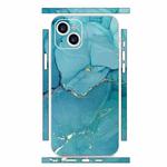 For iPhone 15 All-inclusive PET Phone Decal Adhesive Sticker(Lake Blue Marble)