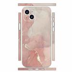 For iPhone 15 All-inclusive PET Phone Decal Adhesive Sticker(Pink White Marble)