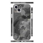 For iPhone 14 Plus All-inclusive PET Phone Decal Adhesive Sticker(Black White Marble)