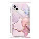 For iPhone 14 All-inclusive PET Phone Decal Adhesive Sticker(Pink Purple Marble)