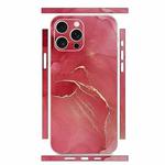 For iPhone 14 Pro All-inclusive PET Phone Decal Adhesive Sticker(Red Marble)