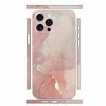 For iPhone 14 Pro All-inclusive PET Phone Decal Adhesive Sticker(Pink White Marble)