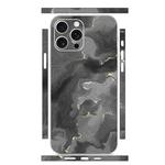 For iPhone 14 Pro All-inclusive PET Phone Decal Adhesive Sticker(Black White Marble)