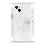 For iPhone 13 All-inclusive PET Phone Decal Adhesive Sticker(White Marble)