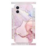 For iPhone 12 All-inclusive PET Phone Decal Adhesive Sticker(Pink Purple Marble)