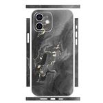 For iPhone 12 All-inclusive PET Phone Decal Adhesive Sticker(Black Gold Marble)