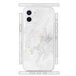 For iPhone 12 All-inclusive PET Phone Decal Adhesive Sticker(White Marble)