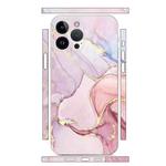 For iPhone 12 Pro Max All-inclusive PET Phone Decal Adhesive Sticker(Pink Purple Marble)