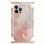 For iPhone 12 Pro Max All-inclusive PET Phone Decal Adhesive Sticker(Pink White Marble)