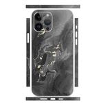 For iPhone 12 Pro Max All-inclusive PET Phone Decal Adhesive Sticker(Black Gold Marble)