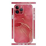 For iPhone 12 Pro All-inclusive PET Phone Decal Adhesive Sticker(Red Marble)